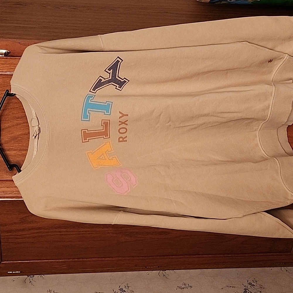 Roxy  Beige Sweatshirt with Colorful Letters